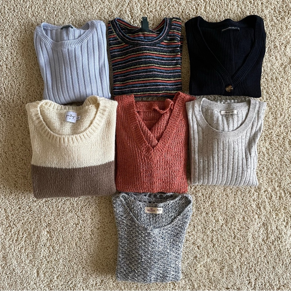 TRENDY SWEATER BUNDLE (7 sweaters - Abercrombie, Princess Polly, madewell, etc)